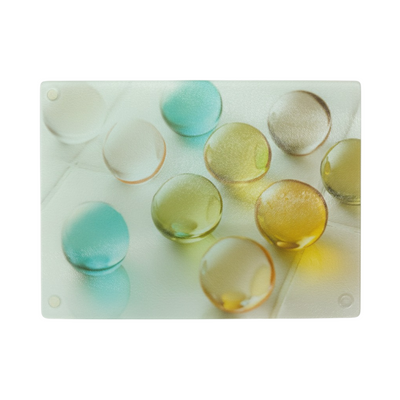 Colorful Marble Bubble Design Tempered Glass Cutting Board for Kitchen