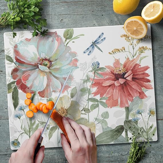 CounterArt Spring Meadow 3mm, Tempered Glass Cutting Board