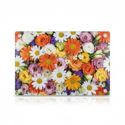 Tempered Glass Cutting Board for Kitchen, Colorful Floral Design