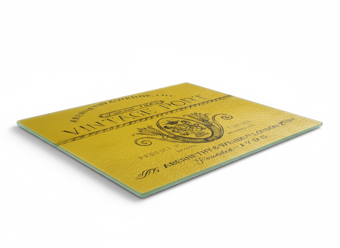 Glass Cutting Board for Kitchen, Vintage Port Wine