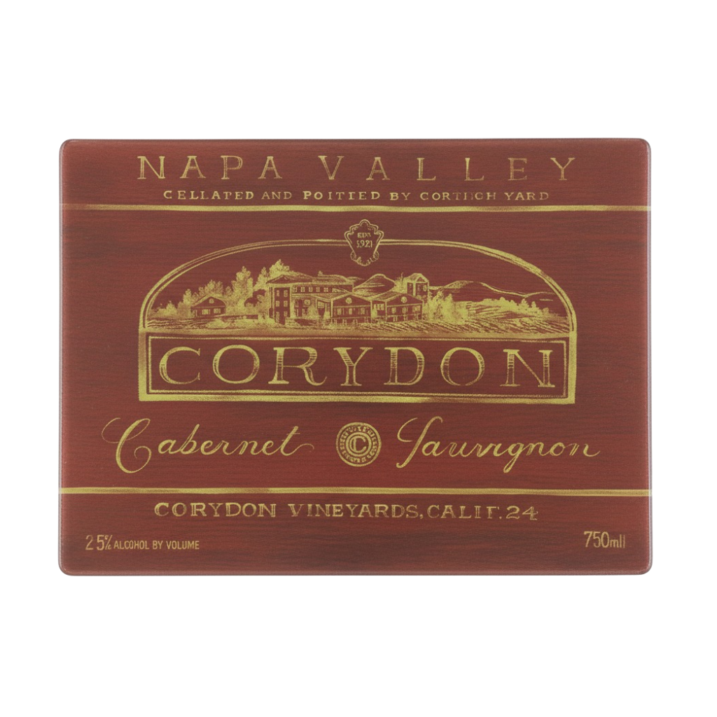 Napa Valley Wine Label Design Tempered Glass Cutting Board