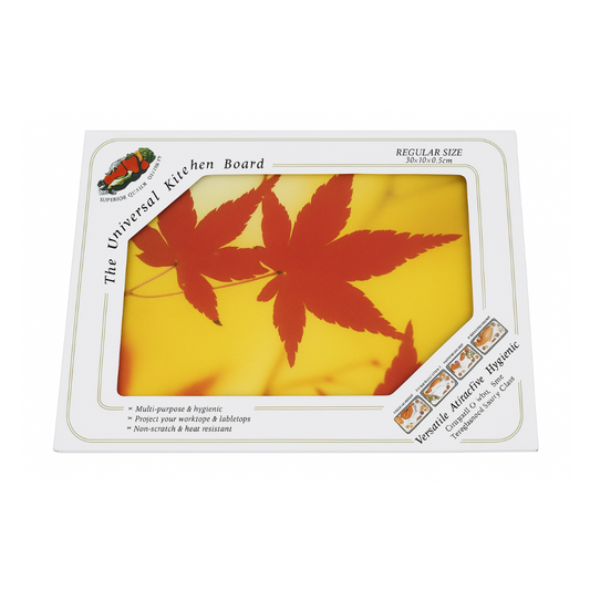 Tempered Glass Cutting Board Autumn Maple Leaf Design