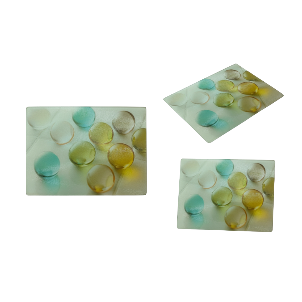 Abstract Pebble Design Tempered Glass Cutting Board | Modern Chopping Board