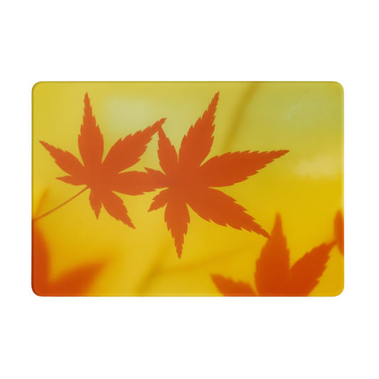 Autumn Maple Leaf Glass Cutting Board – Yellow & Orange Fall Kitchen Decor