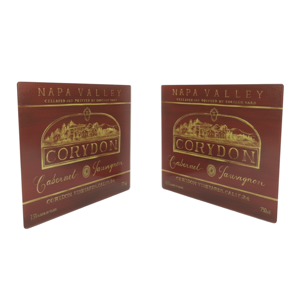 Tempered Glass Cutting Board – Napa Valley Wine Label Design