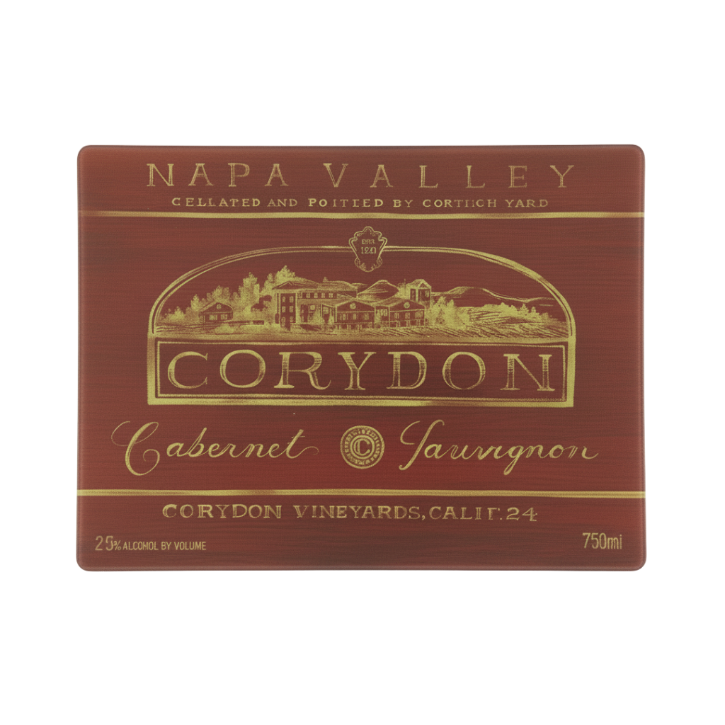 Tempered Glass Cutting Board – Napa Valley Wine Label Design
