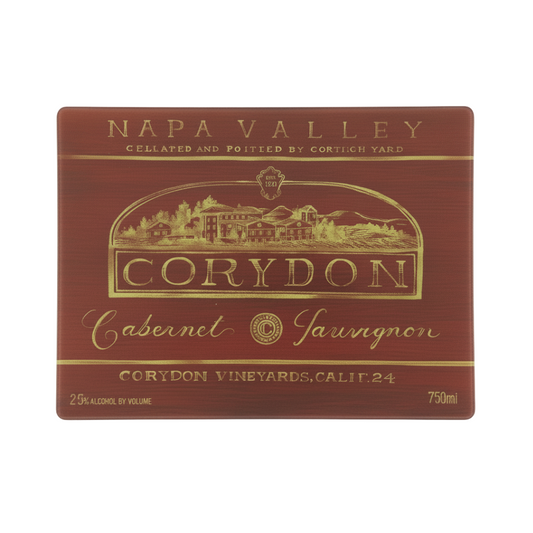 Tempered Glass Cutting Board – Napa Valley Wine Label Design