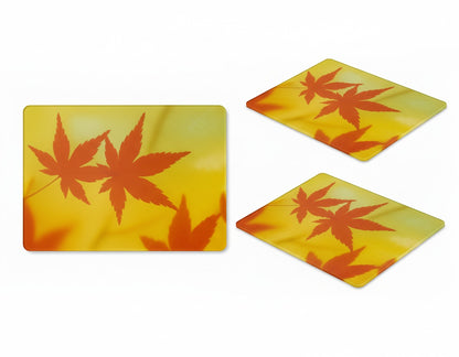 Autumn Maple Leaf Design Tempered Glass Cutting Board