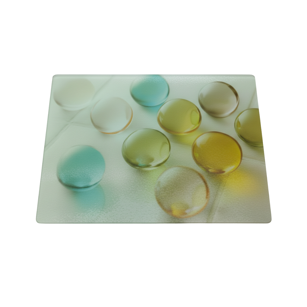 Colorful Marble Bubble Design Tempered Glass Cutting Board