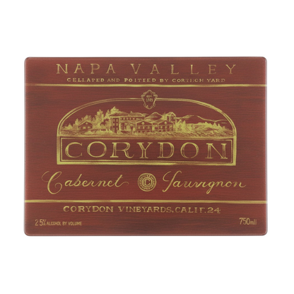 Napa Valley Wine Label Design Tempered Glass Cutting Board 