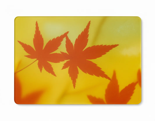 Tempered Glass Cutting Board for Kitchen, Autumn Maple Leaf Design