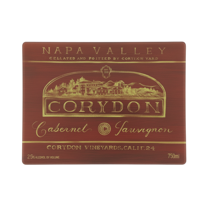 Tempered Glass Cutting Board for Kitchen, Napa Valley Wine Label Design