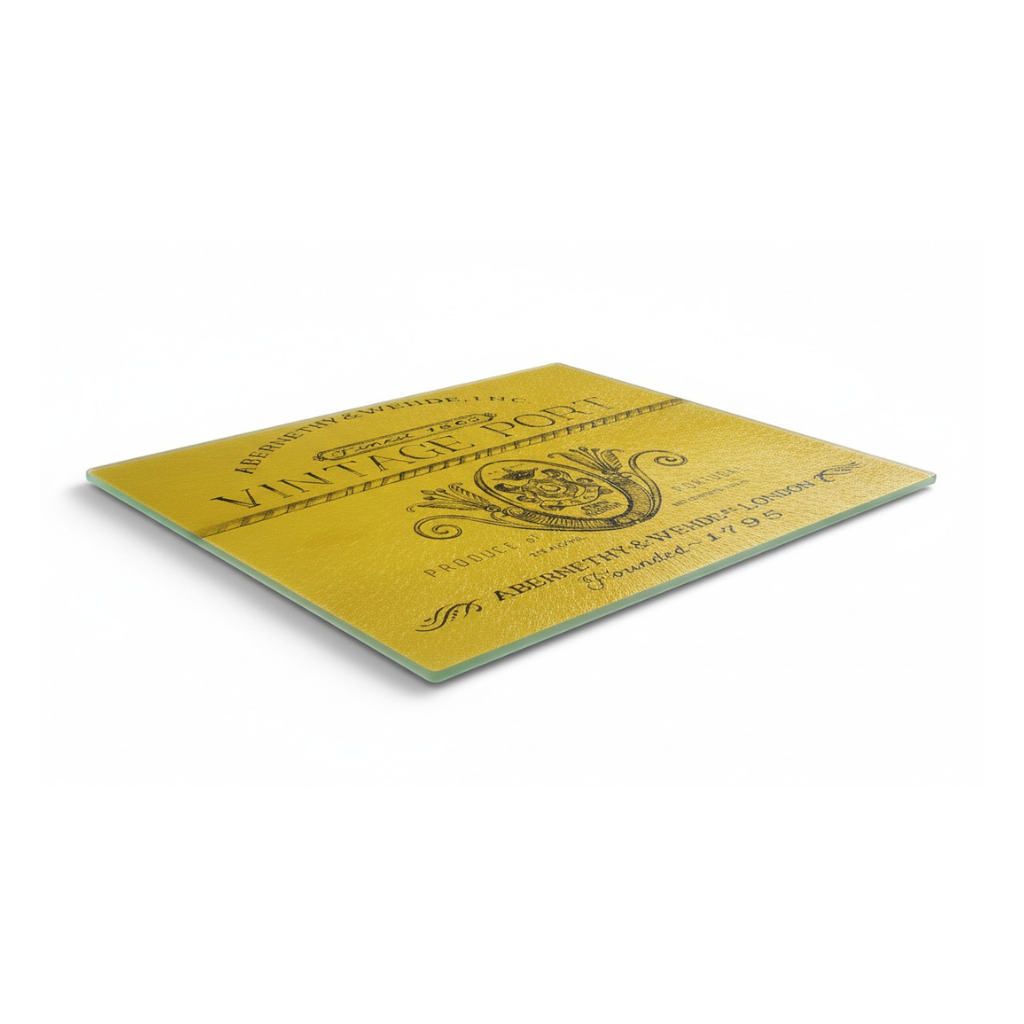 Vintage Port Wine Label Design Tempered Glass Cutting Board 