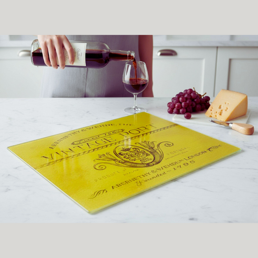 Wine Label Glass Cutting Board 